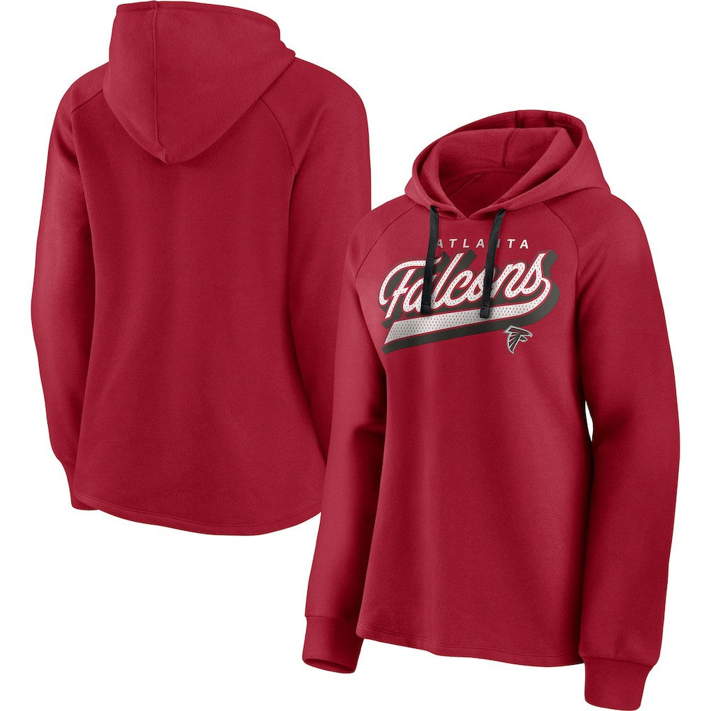 Fanatics Atlanta Falcons Women's First Contact Raglan Pullover Hoodie Red