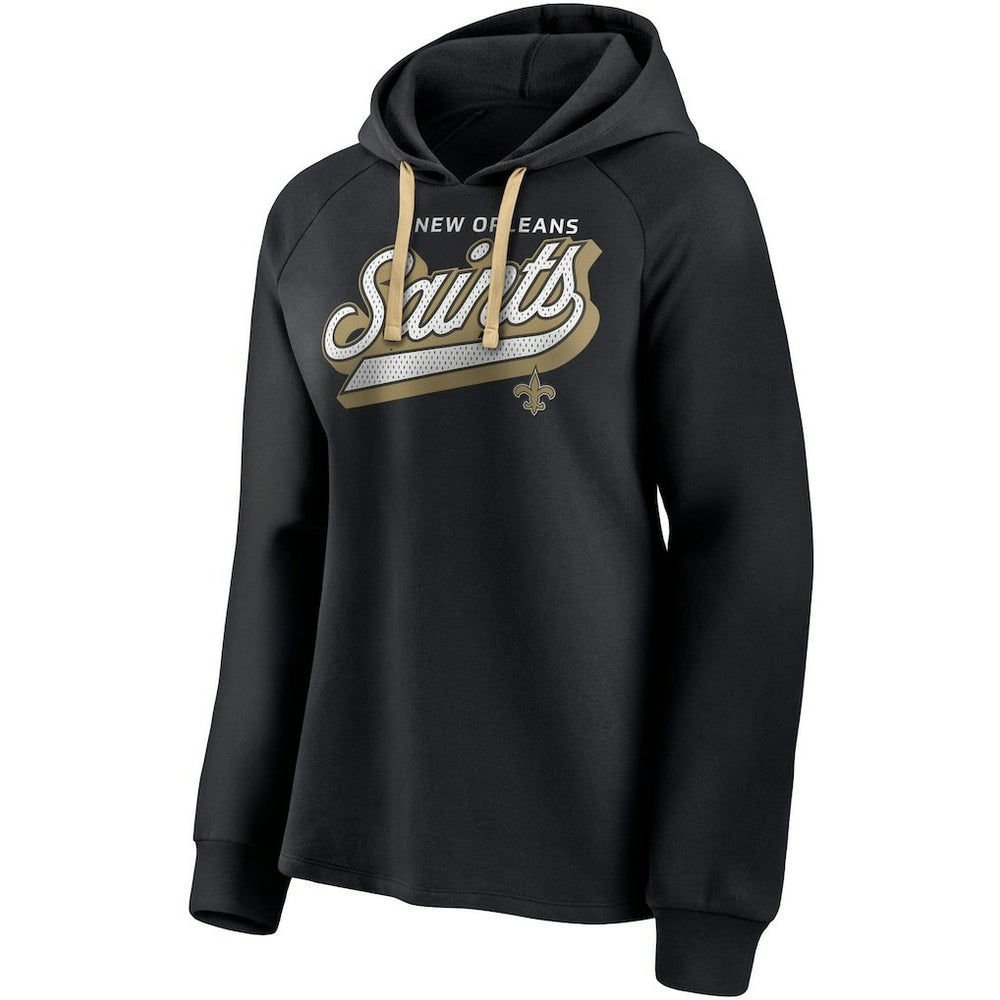 Fanatics New Orleans Saints Women's First Contact Raglan Pullover Hoodie Black