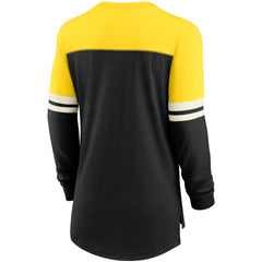 Nike Pittsburgh Steelers Women's Retro Script Performance Tri-Blend Long Sleeve T-Shirt Black/Gold