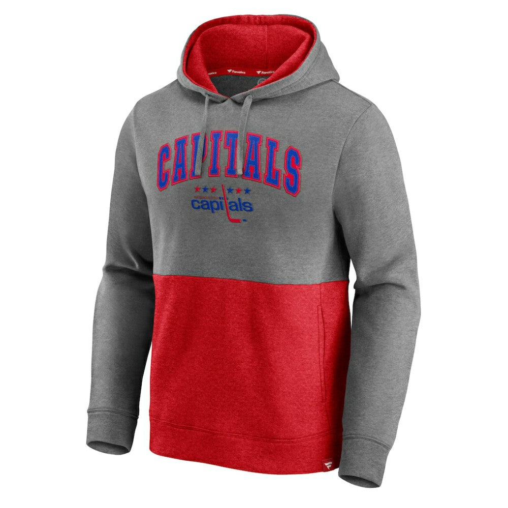 Washington Capitals Fanatics Block Party Classic Arch Signature Pullover Hoodie - Heathered Gray/Red - NHL 4193814