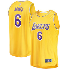 LeBron James Los Angeles Lakers #6 Fast Break Replica Player Jersey Gold Icon Edition | Fanatics Lifestyle