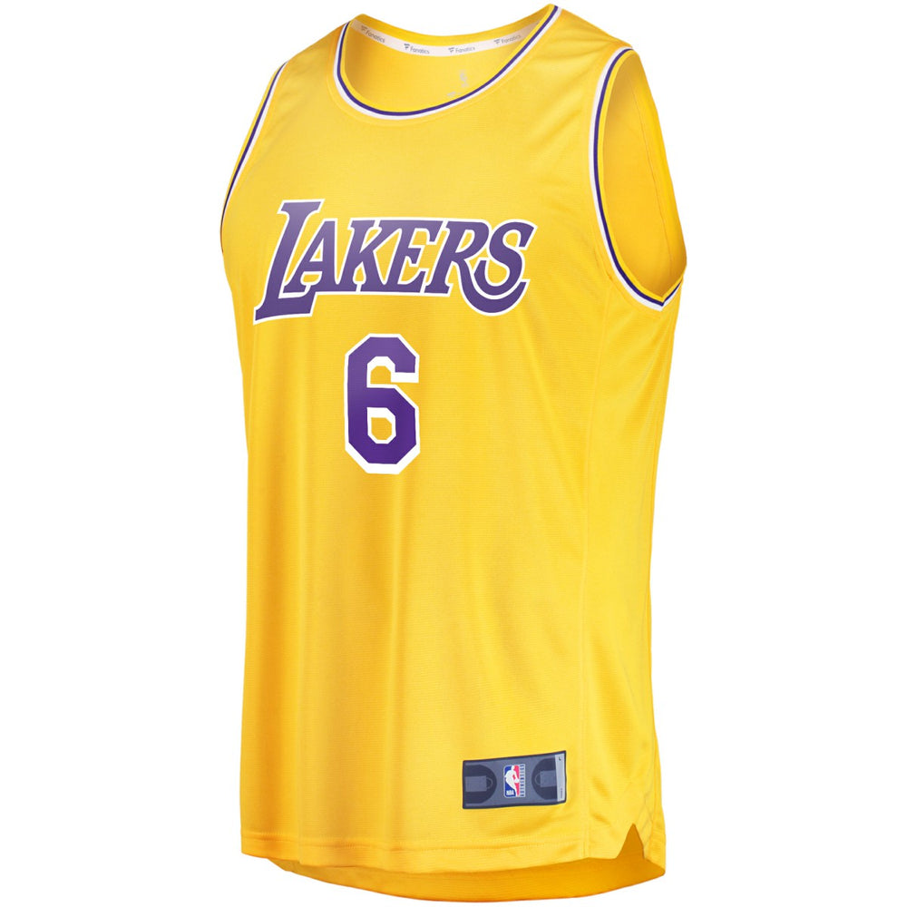 LeBron James Los Angeles Lakers #6 Fast Break Replica Player Jersey Gold Icon Edition | Fanatics Lifestyle