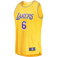 LeBron James Los Angeles Lakers #6 Fast Break Replica Player Jersey Gold Icon Edition | Fanatics Lifestyle