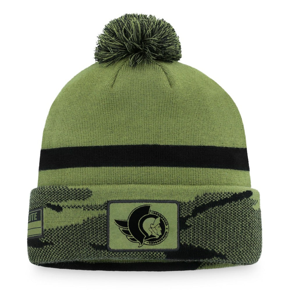 Ottawa Senators Fanatics Military Appreciation Cuffed Knit Hat with Pom - Camo - NHL 4196059