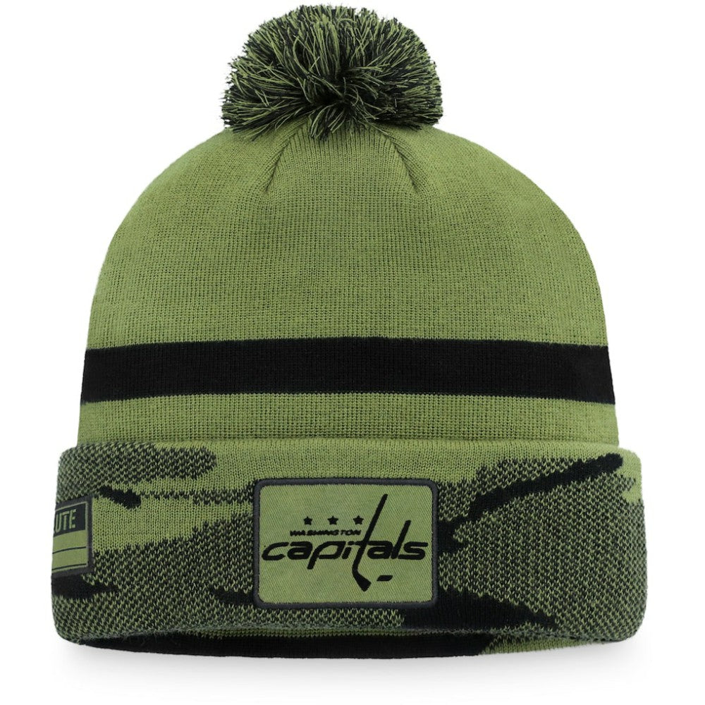 Washington Capitals Fanatics Military Appreciation Cuffed Knit Hat with Pom - Camo - NHL 4196061