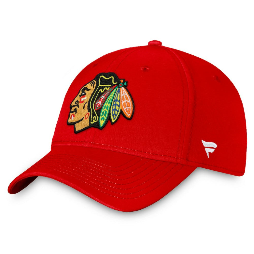 Chicago Blackhawks Fanatics Core Primary Logo Flex Hat - Red - NHL 4197811