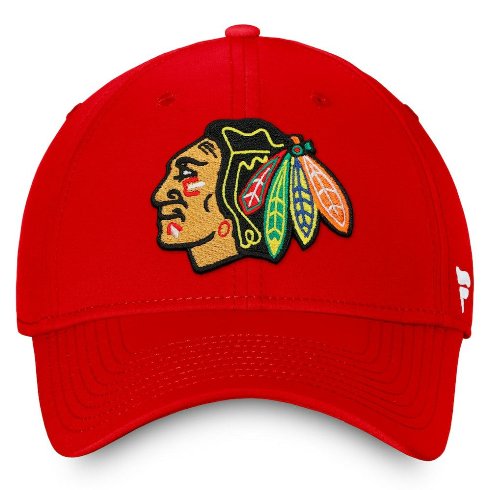 Chicago Blackhawks Fanatics Core Primary Logo Flex Hat - Red - NHL 4197811