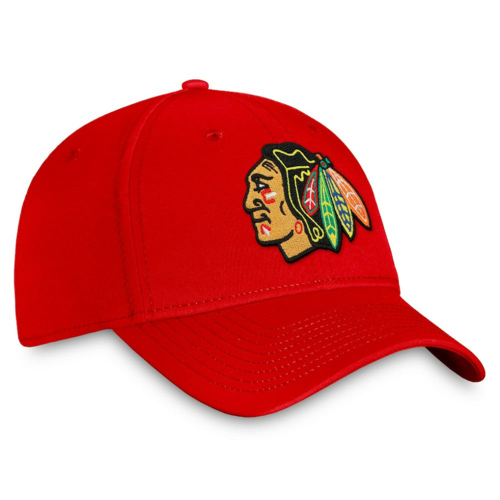 Chicago Blackhawks Fanatics Core Primary Logo Flex Hat - Red - NHL 4197811