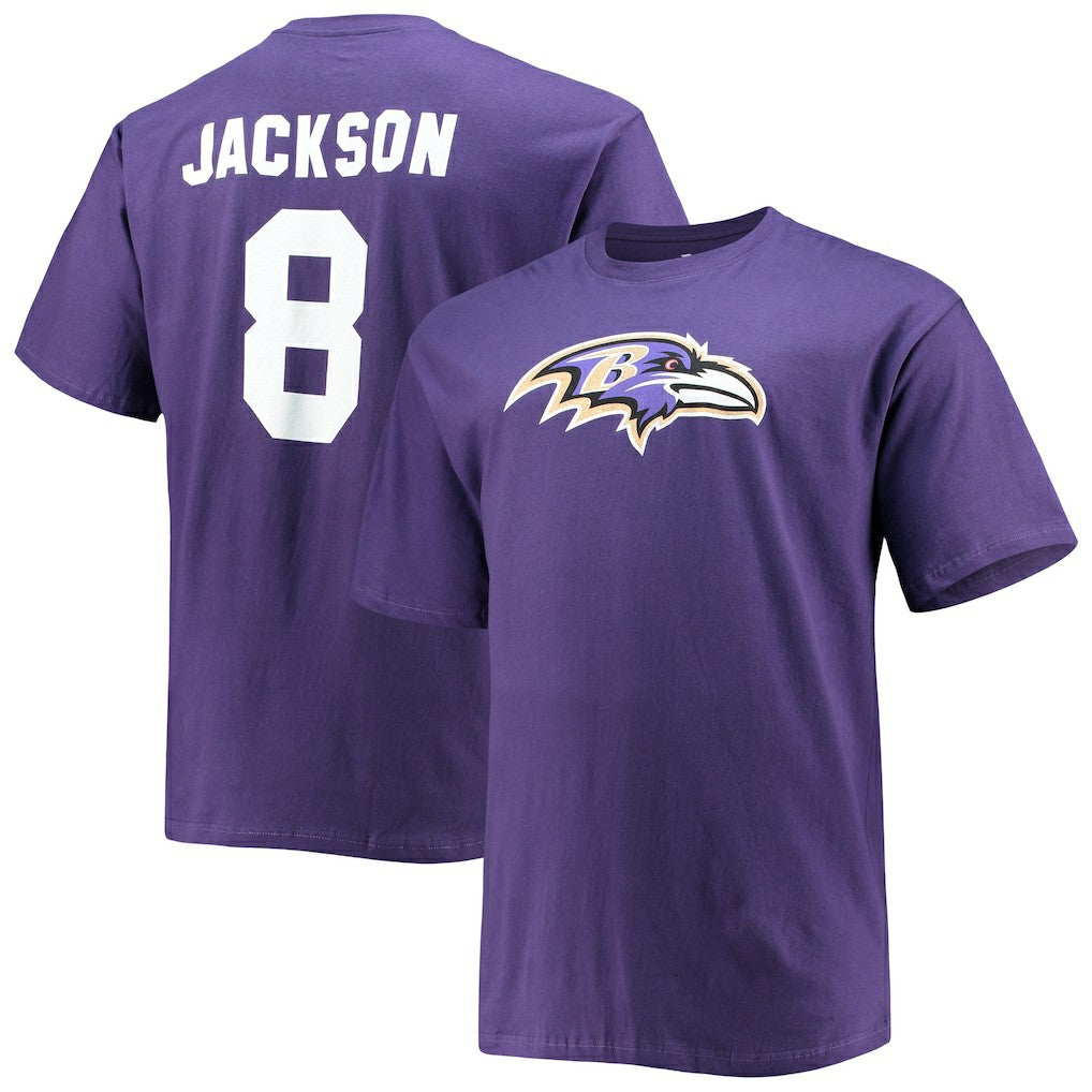 Fanatics Lamar Jackson Baltimore Ravens Big & Tall Player Name & Number T-Shirt Purple