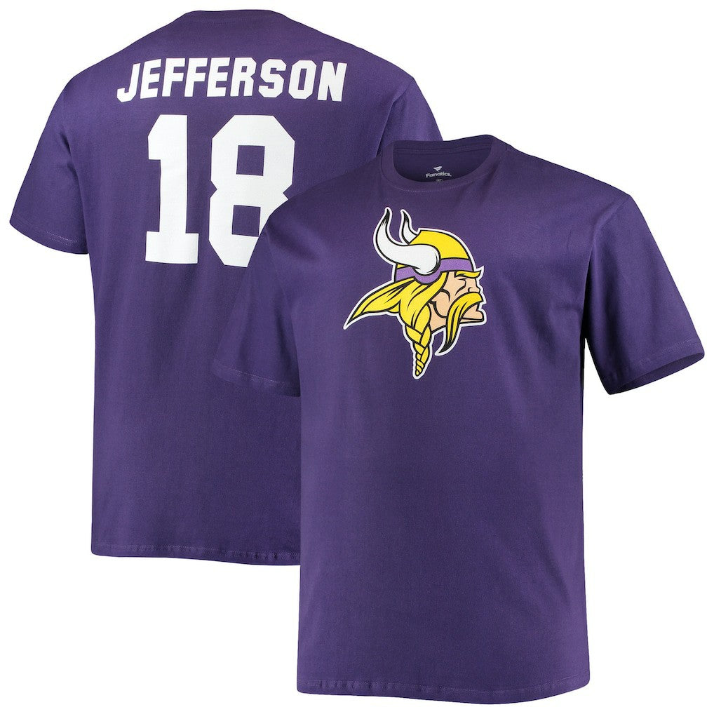 Fanatics Justin Jefferson Minnesota Vikings Big & Tall Player Name & Number T-Shirt Purple