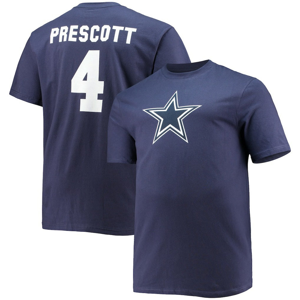 Fanatics Dak Prescott Dallas Cowboys Big & Tall Player Name & Number T-Shirt Navy