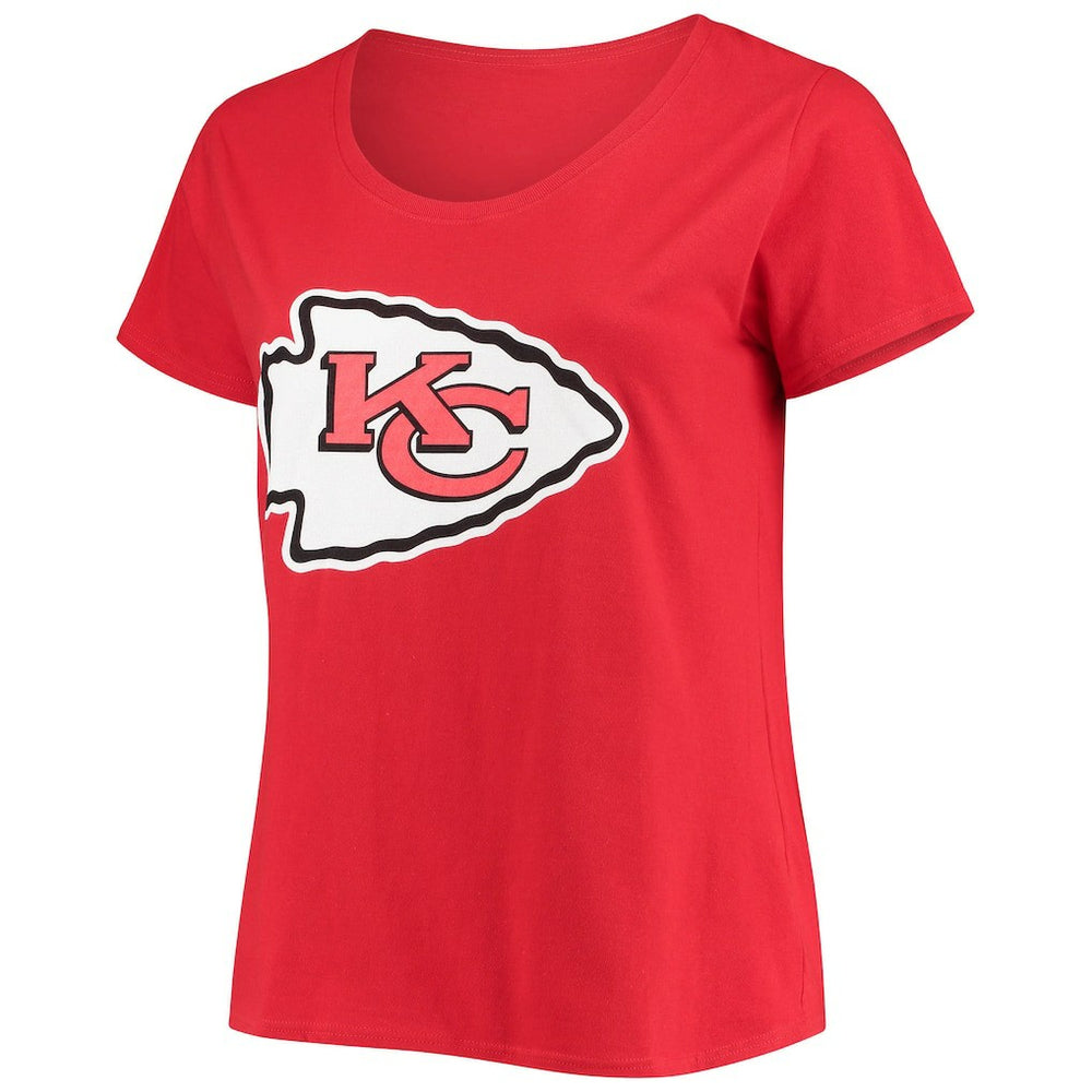 Travis Kelce Kansas City Chiefs Women's Plus Size Fair Catch Name & Number Scoop Neck T-Shirt Red