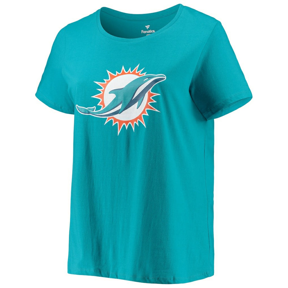 Tua Tagovailoa Miami Dolphins Women's Plus Size Fair Catch Name & Number Scoop Neck T-Shirt Aqua