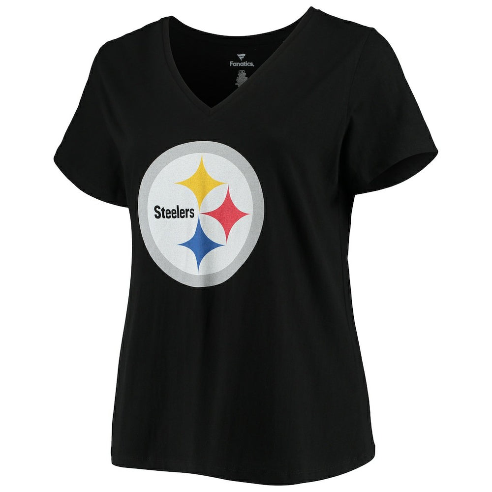 Fanatics T.J. Watt Pittsburgh Steelers Women's Plus Size Name & Number V-Neck T-Shirt Black