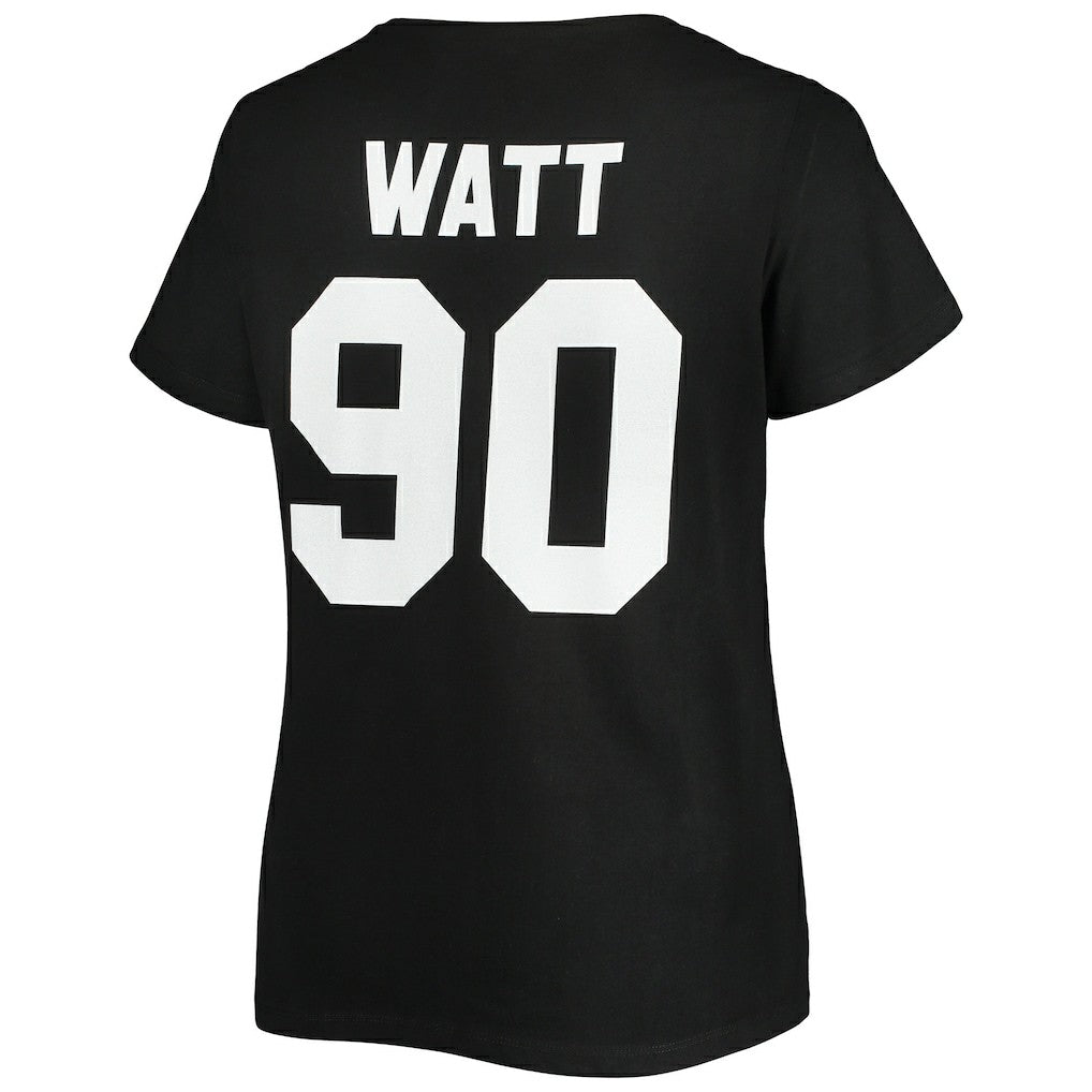 Fanatics T.J. Watt Pittsburgh Steelers Women's Plus Size Name & Number V-Neck T-Shirt Black