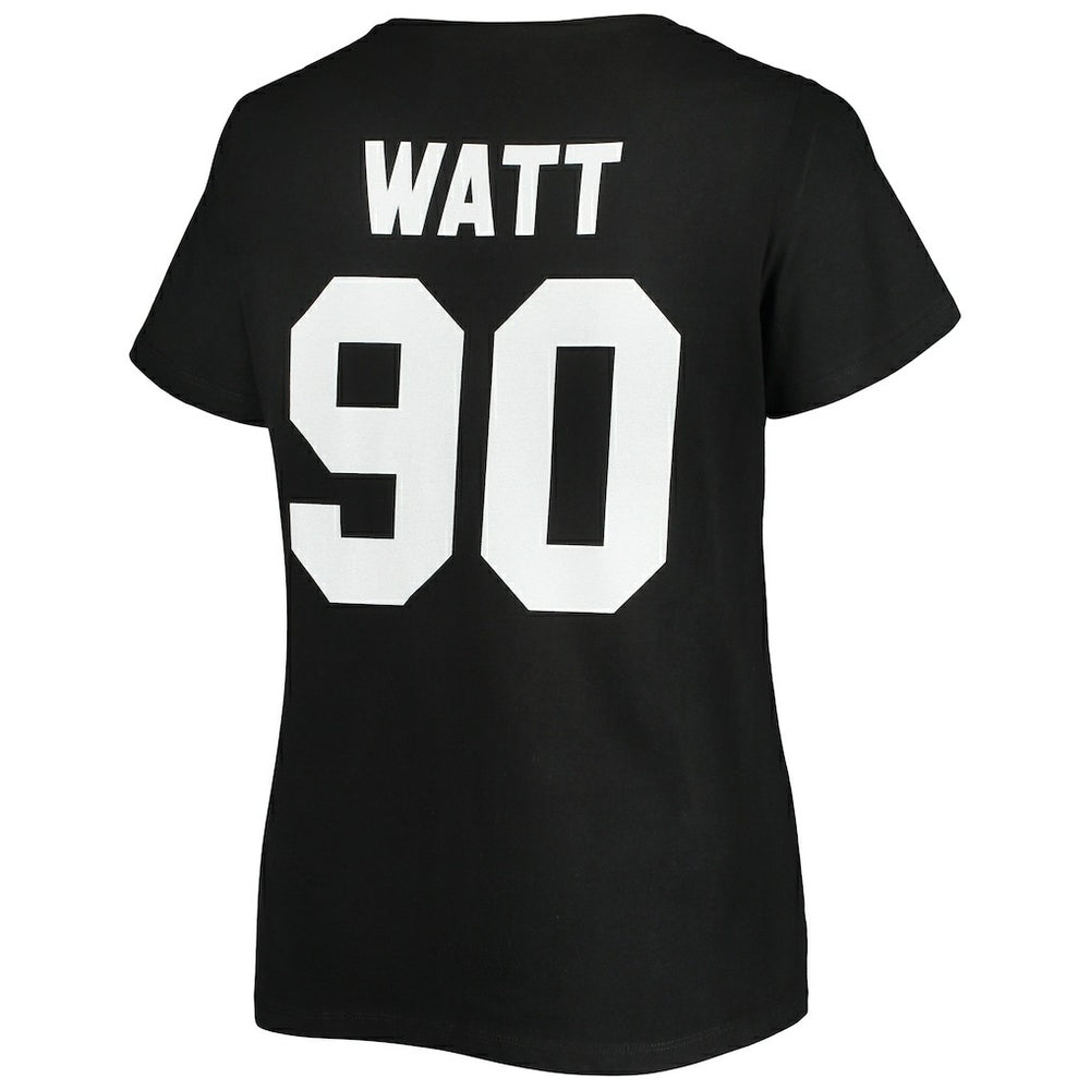 Fanatics T.J. Watt Pittsburgh Steelers Women's Plus Size Name & Number V-Neck T-Shirt Black