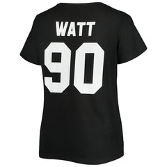 Fanatics T.J. Watt Pittsburgh Steelers Women's Plus Size Name & Number V-Neck T-Shirt Black