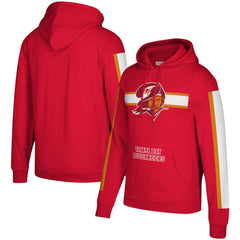 Mitchell & Ness Tampa Bay Buccaneers Three Stripe Pullover Hoodie Red