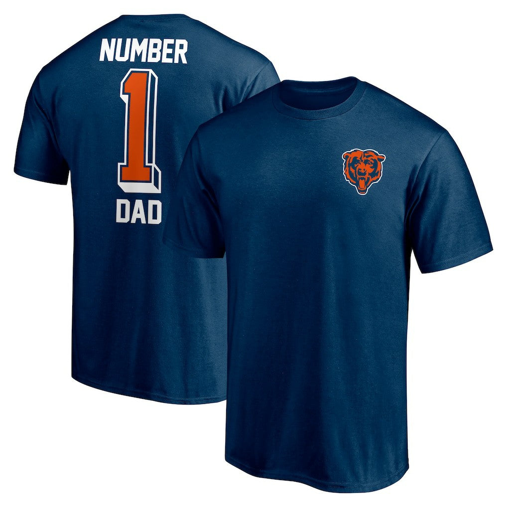 Fanatics Chicago Bears #1 Dad T-Shirt Navy