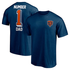 Fanatics Chicago Bears #1 Dad T-Shirt Navy