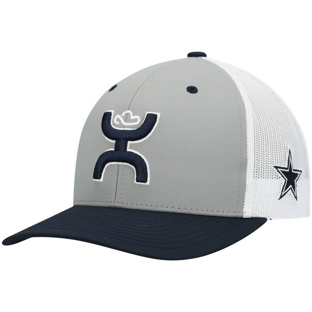 Dallas Cowboys HOOey Tri-Color H Trucker Snapback Hat Gray/Navy