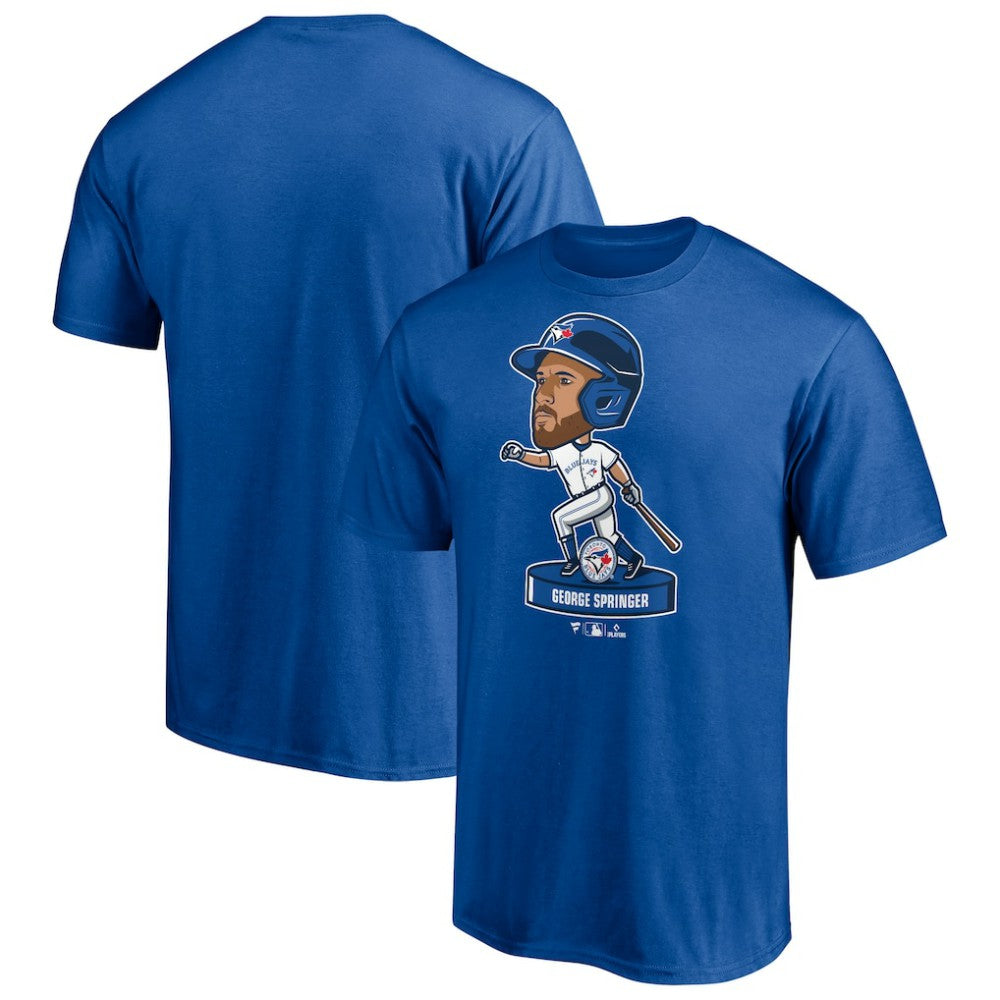 George Springer Toronto Blue Jays Bobblehead T-Shirt - Royal - MLB on Sale