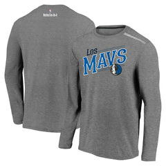 Dallas Mavericks 2021 Noches Éne-Bé-A Authentic Shooting Long Sleeve T-Shirt for sale Heather Charcoal | Fanatics discount