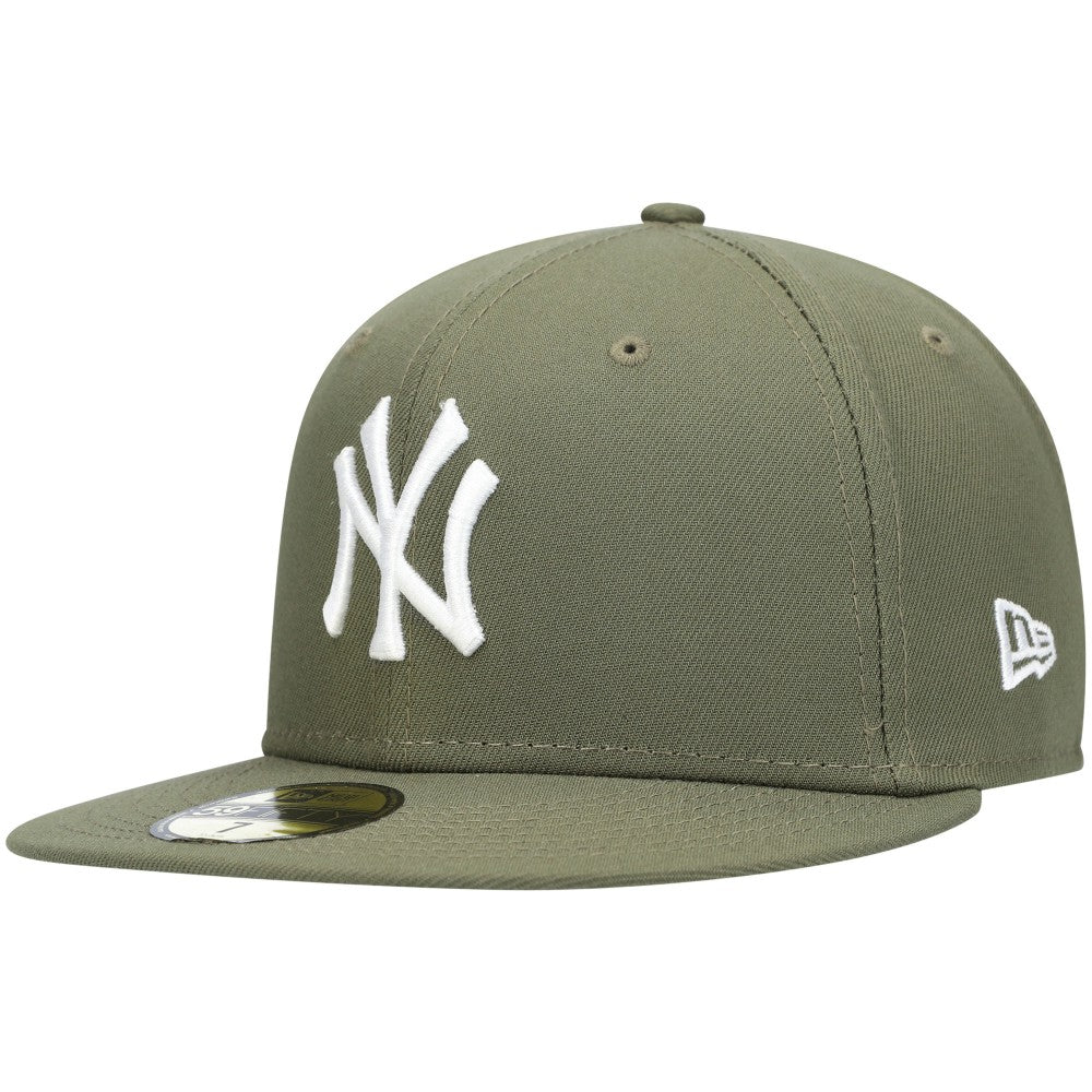 New York Yankees New Era White Logo 59FIFTY Fitted Hat - Olive - New Era Lifestyle