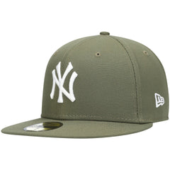 New York Yankees New Era White Logo 59FIFTY Fitted Hat - Olive - New Era Lifestyle
