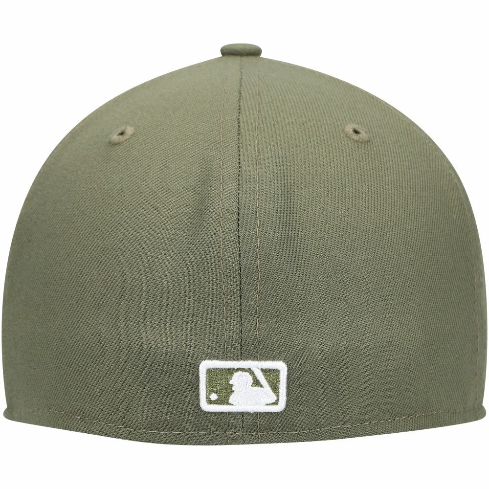 New York Yankees New Era White Logo 59FIFTY Fitted Hat - Olive - New Era Lifestyle