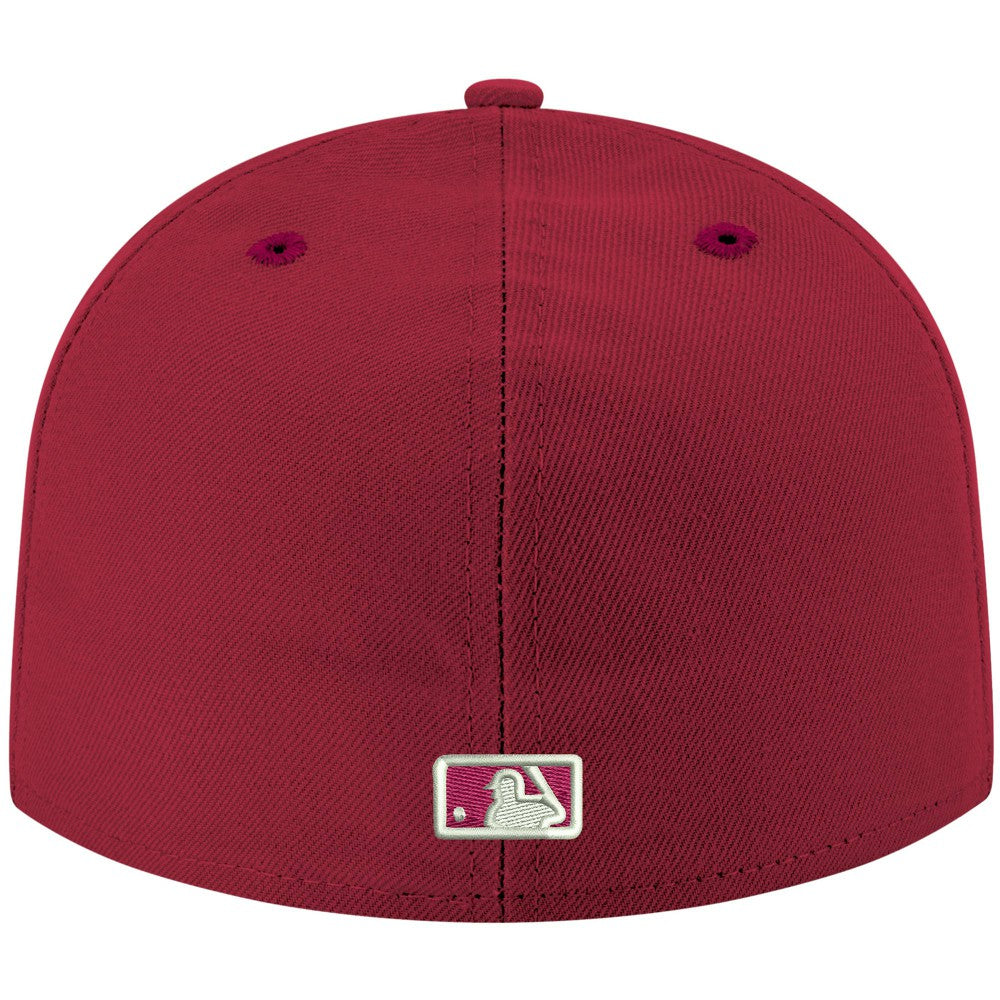 Miami Marlins New Era White Logo 59FIFTY Fitted Hat - Cardinal - New Era Lifestyle