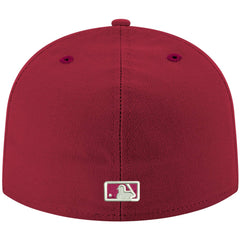 Miami Marlins New Era White Logo 59FIFTY Fitted Hat - Cardinal - New Era Lifestyle