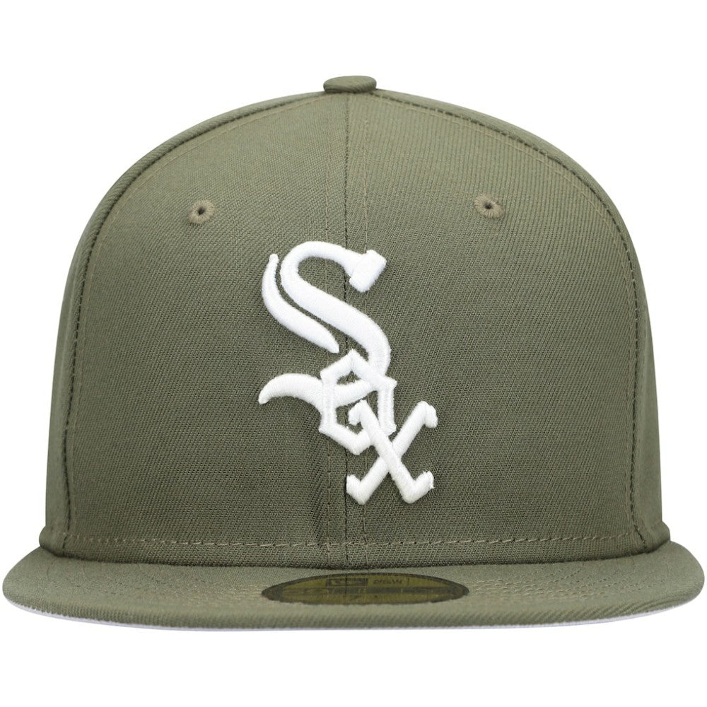Chicago White Sox New Era White Logo 59FIFTY Fitted Hat - Olive - New Era on Sale