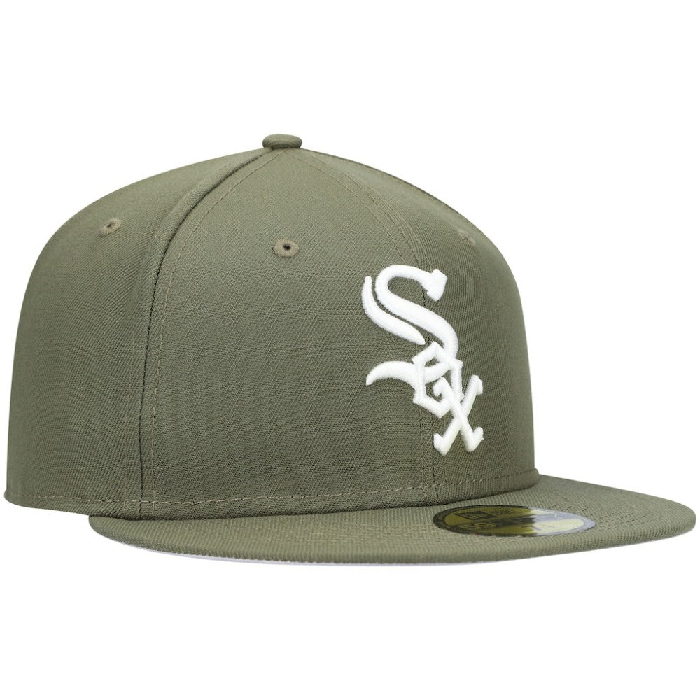 Chicago White Sox New Era White Logo 59FIFTY Fitted Hat - Olive - New Era on Sale