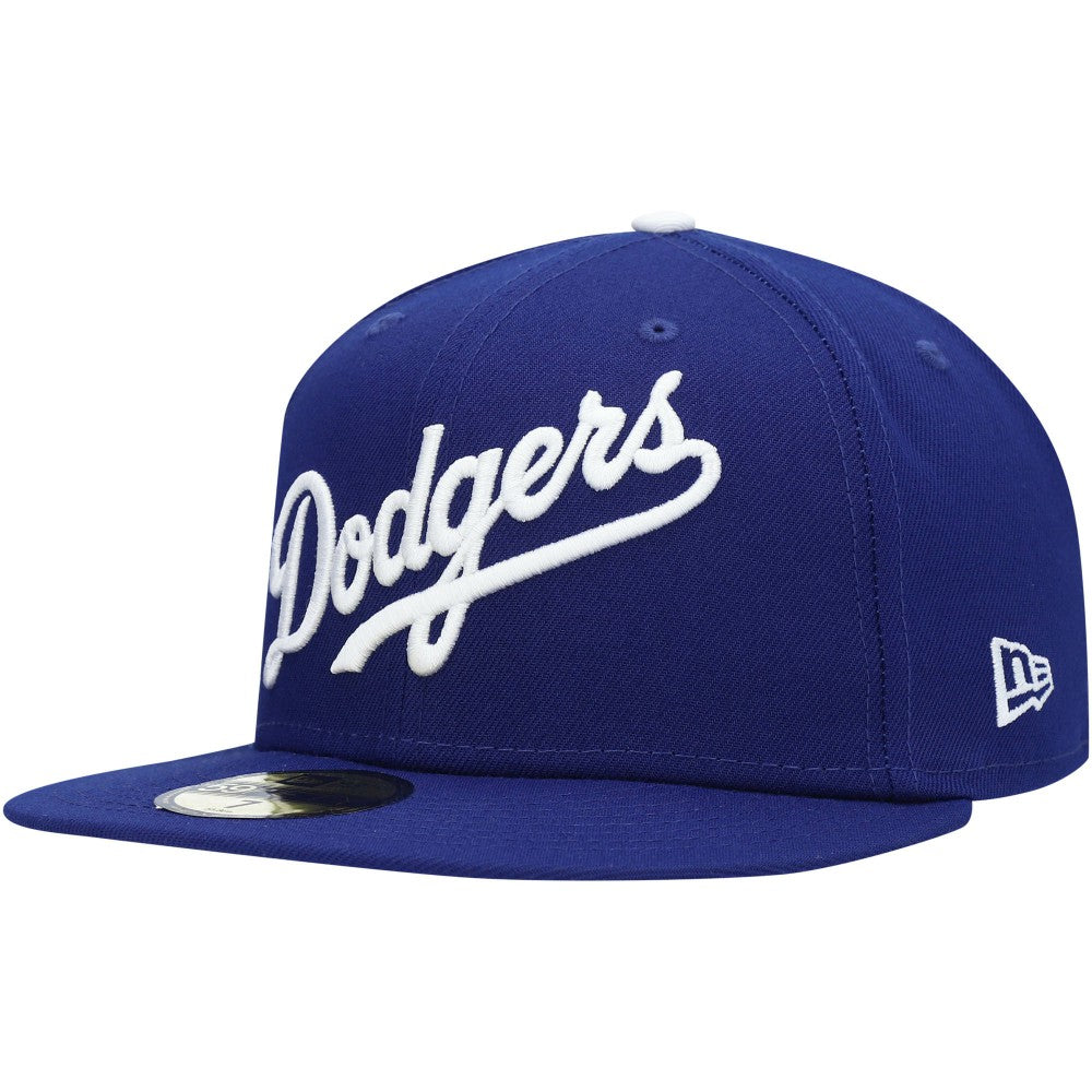Los Angeles Dodgers New Era White Logo 59FIFTY Fitted Hat - Royal - New Era Online