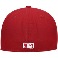 Milwaukee Brewers New Era White Logo 59FIFTY Fitted Hat - Cardinal - New Era on Sale