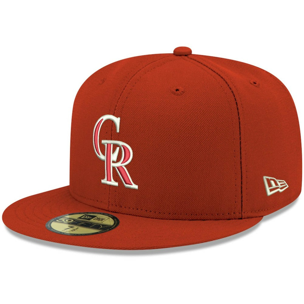 Colorado Rockies New Era White Logo 59FIFTY Fitted Hat - Red - New Era on Sale