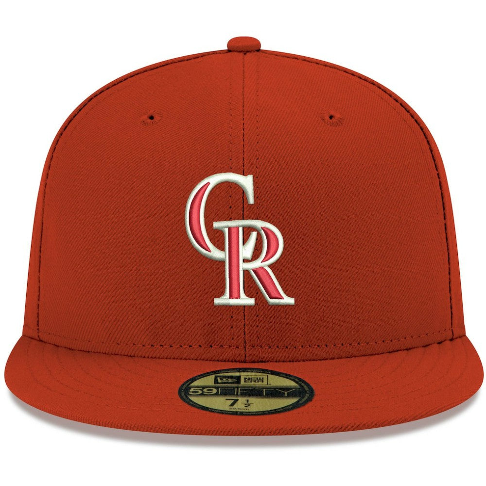 Colorado Rockies New Era White Logo 59FIFTY Fitted Hat - Red - New Era on Sale