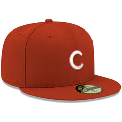 Chicago Cubs New Era White Logo 59FIFTY Fitted Hat - Red - New Era Sale