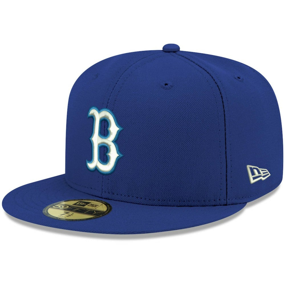Boston Red Sox New Era White Logo 59FIFTY Fitted Hat - Royal - New Era Online