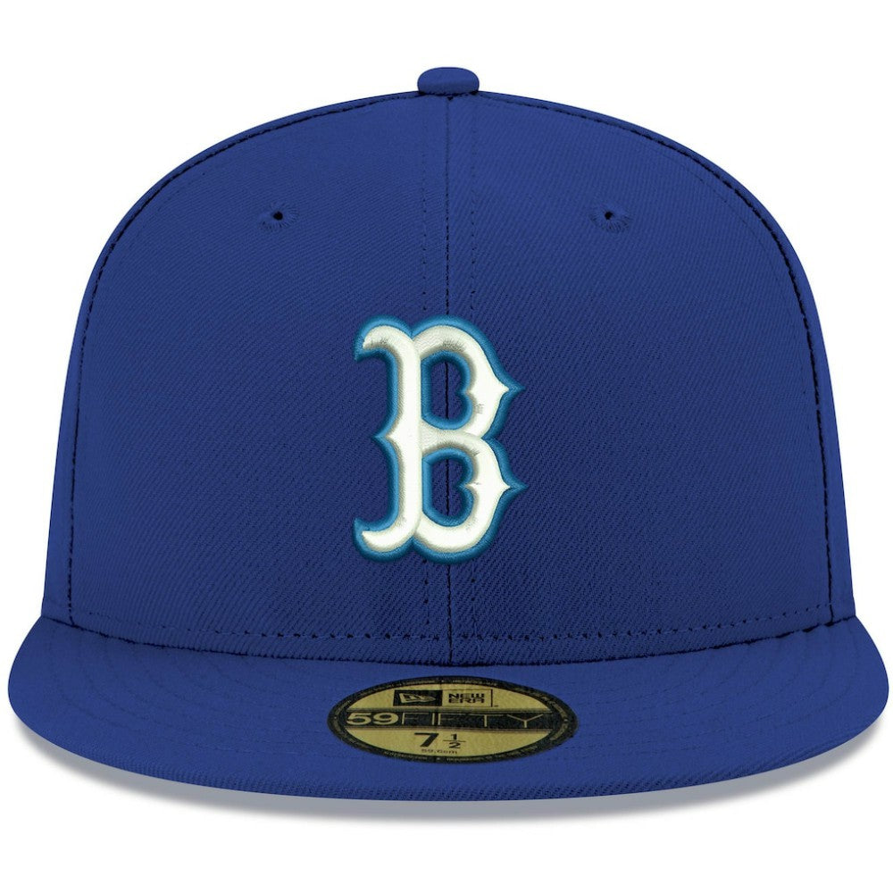 Boston Red Sox New Era White Logo 59FIFTY Fitted Hat - Royal - New Era Online