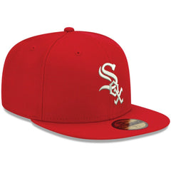 Chicago White Sox New Era White Logo 59FIFTY Fitted Hat - Red - New Era Online