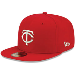 Minnesota Twins New Era White Logo 59FIFTY Fitted Hat - Red - New Era Lifestyle