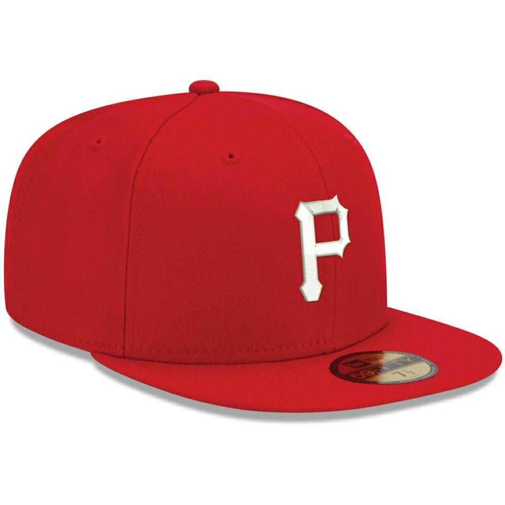 Pittsburgh Pirates New Era White Logo 59FIFTY Fitted Hat - Red - New Era Sale