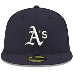 Athletics New Era White Logo 59FIFTY Fitted Hat - Navy - New Era Discount