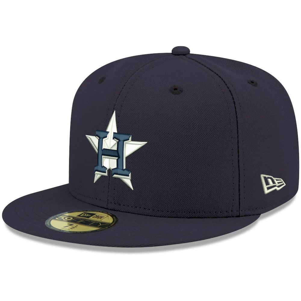 Houston Astros New Era White Logo 59FIFTY Fitted Hat - Navy - New Era Lifestyle