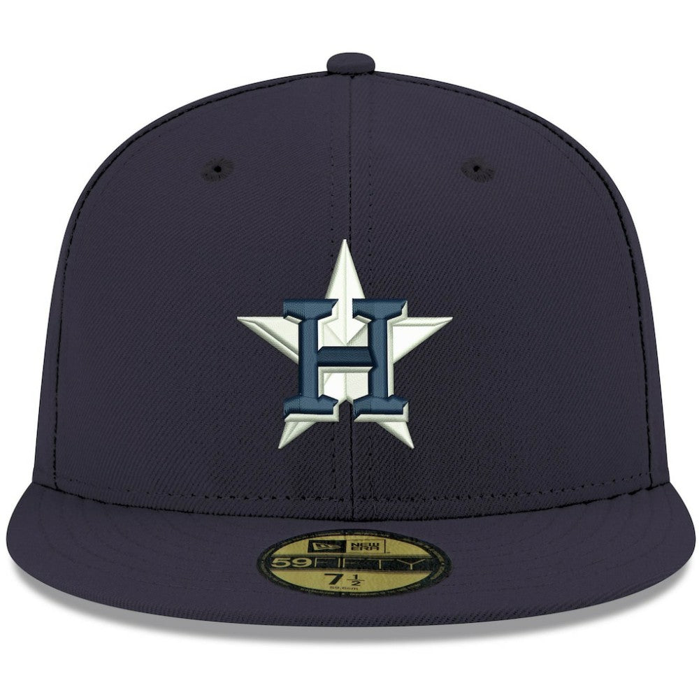 Houston Astros New Era White Logo 59FIFTY Fitted Hat - Navy - New Era Lifestyle