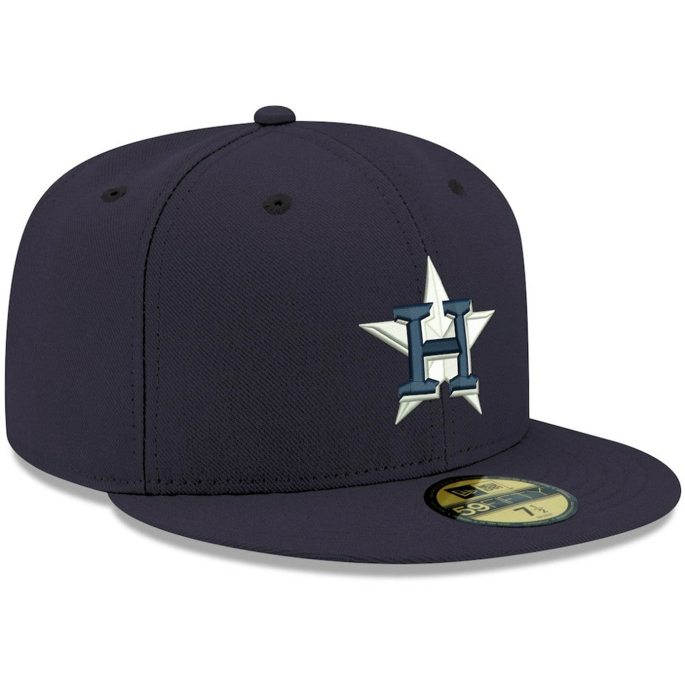 Houston Astros New Era White Logo 59FIFTY Fitted Hat - Navy - New Era Lifestyle
