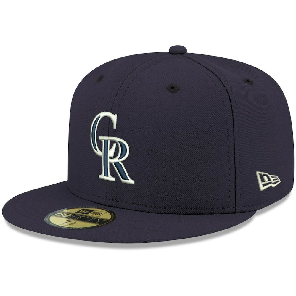 Colorado Rockies New Era White Logo 59FIFTY Fitted Hat - Navy - New Era Discount