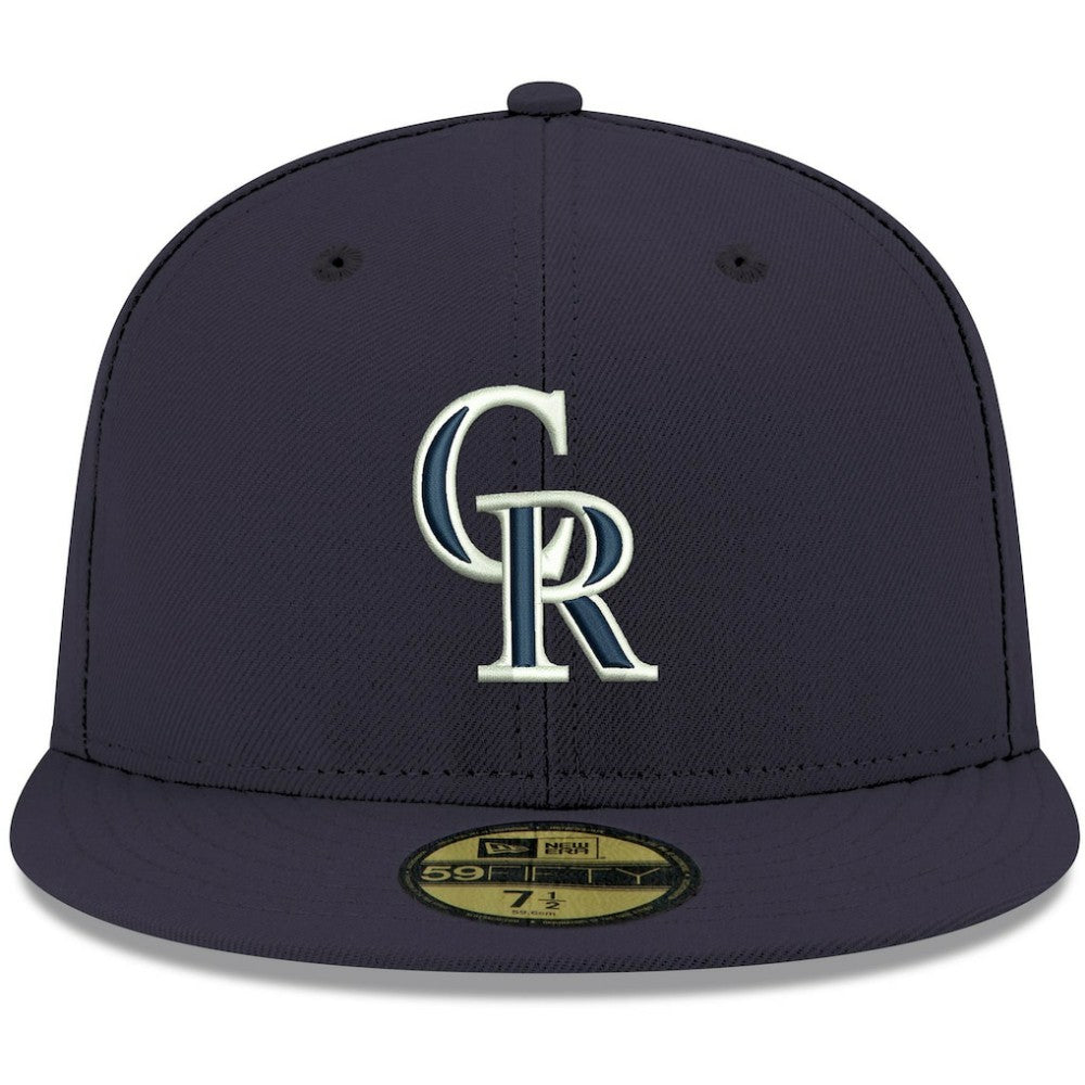 Colorado Rockies New Era White Logo 59FIFTY Fitted Hat - Navy - New Era Discount
